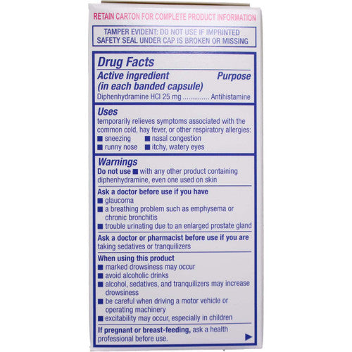 PHARBEDRYL ALLERGY RELIEF DIPHENHYDRAMINE HCL 25MG CAPS 24CT