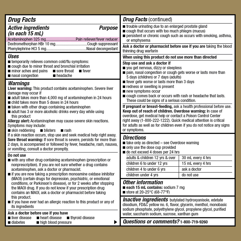 MULTI-SYMPTOM DAYTIME COLD & FLU LIQUID 8oz