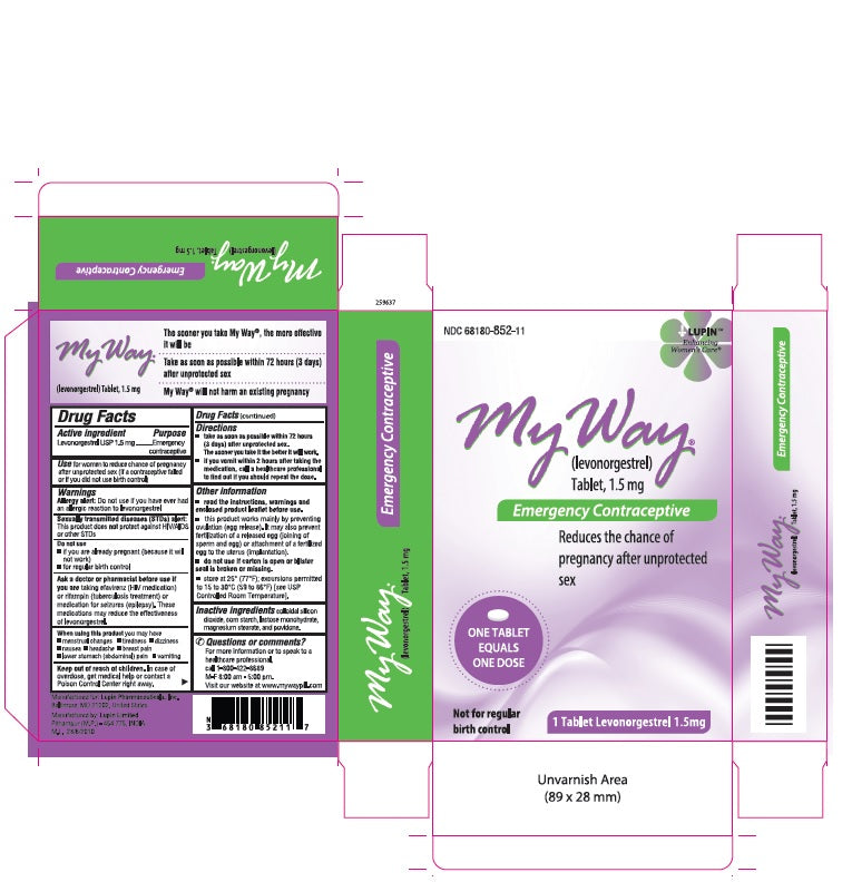 MY WAY LEVONORGESTREL 1.5MG TAB 1CT