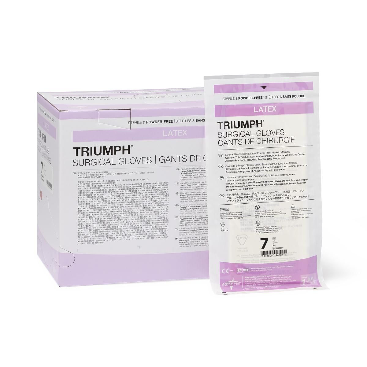 LATEX SURGICAL GLOVES PF TRIUMPH 7" 50 PAIR