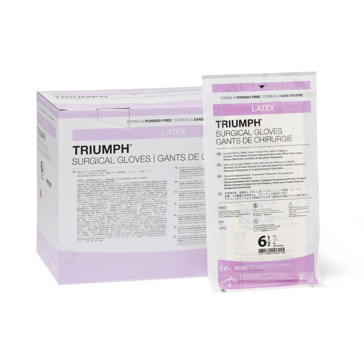 LATEX SURGICAL GLOVES OF TRIUMPH 6.5 50 PAIR