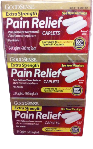 PAIN RELIEVER XS ACETAMINOFEN 500MG CAP 24CT