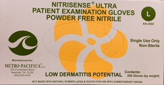 NITRILE EXAMINATION GLOVES LARGE 200 CT