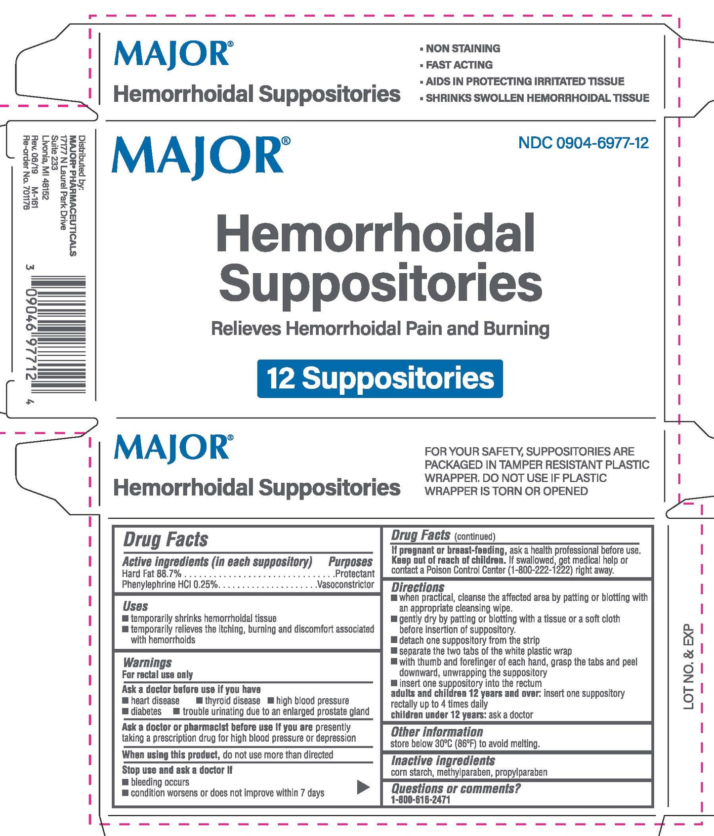 HEMORRHOIDAL SUPPOSITORIES 12CT