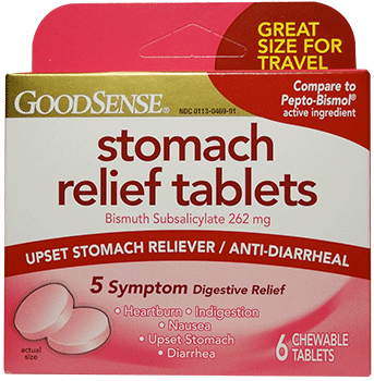 STOMACH RELIEF PINK BISMUTH SUBSALICYLATE 262MG (PEPTO-BISMOL CHEW TAB) CHEW TAB 6CT