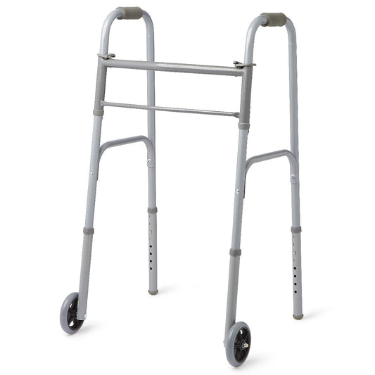 Walker 2 Button W/5In Wheels Basic 1CT [Medline Industries Holdings]