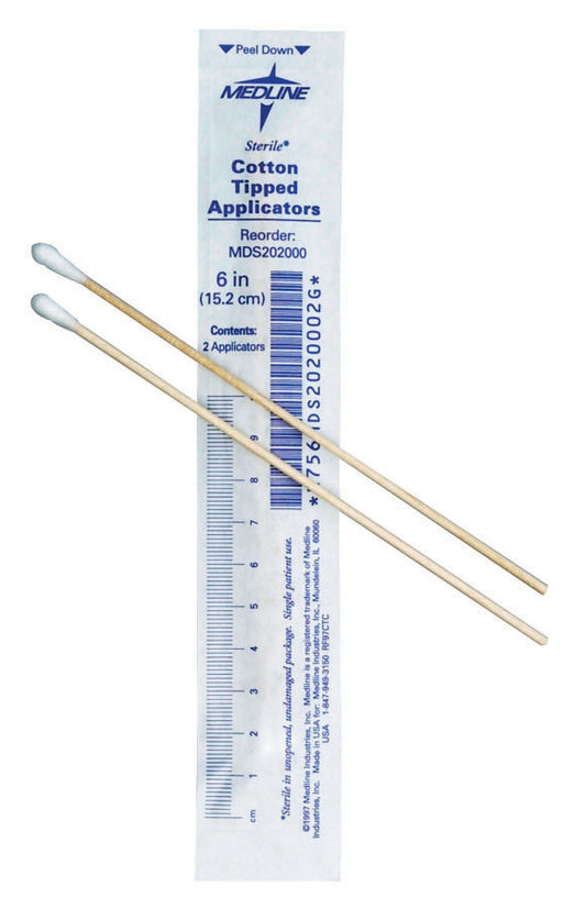 Sterile Cotton-Tipped Applicator 6 200ct [Medline Industries Holdings]