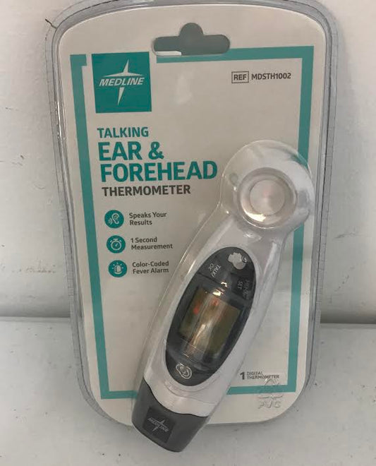 Talking Ear and Forehead Thermometer for Home Use 1CT [Medline Industries Holdings]