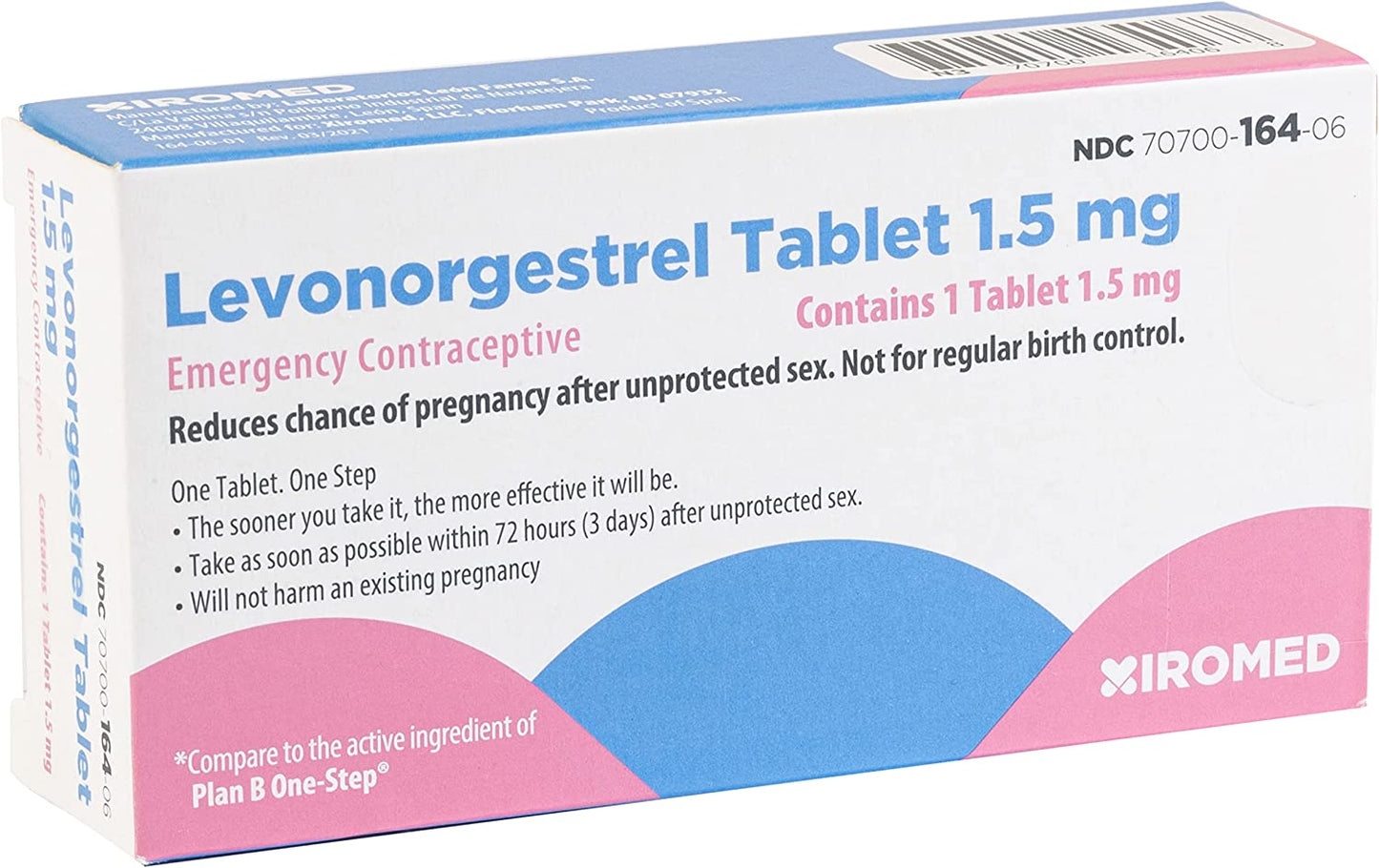 LEVONORGESTREL 1.5MG (PLAN B ONE STEP) TABS 1CT (4 PACK)