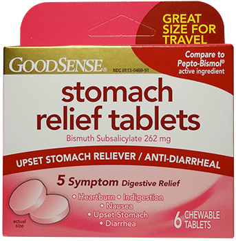 Stomach Relief Pink Bismuth Subsalicylate 262mg (Pepto-Bismol Chew Tab) Chew Tab 6 ct