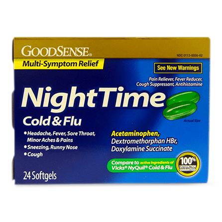 NIGHT TIME COLD & FLU GEL CAPS 24CT